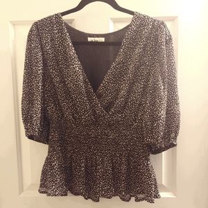 In Bloom Black and White Blouse